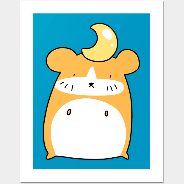 Moon Hamster Wall Art by saradaboru